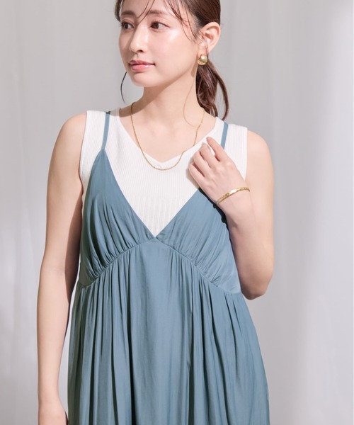 COHINA（コヒナ）の「とろみティアードキャミワンピース 【低身長・小柄女性】（ワンピース・レディース・ブラック/ブルー/ライトグレー・SHORT/REGULAR）」の12枚目の写真