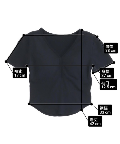 ANAP（アナップ）の「カップ付 Vネック ぴたっとTシャツ（Tシャツ/カットソー・レディース・ブラック/ホワイト・F）」の12枚目の写真