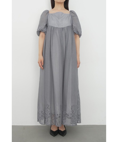 et.UNiVER(エトユニベール)の「Sheer Gingham Lace Dress(ドレス・レディース・オフホワイト/ブラック/ブルー・SMALL/MEDIUM/LARGE)」の16枚目の写真