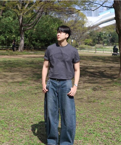 NOT ONLY FOR TODAY（ノットオンリーフォートゥデイ）の「カーブドワイドデニムパンツ [ミディアムインディゴ]（デニムパンツ・レディース・その他・LARGE/X-LARGE/MEDIUM）」の7枚目の写真