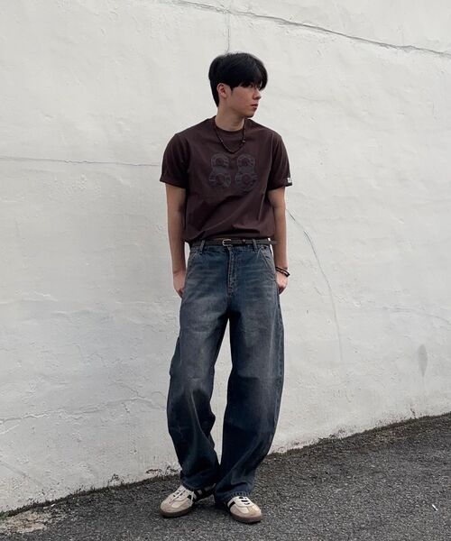 NOT ONLY FOR TODAY（ノットオンリーフォートゥデイ）の「カーブドワイドデニムパンツ [ミディアムインディゴ]（デニムパンツ・レディース・その他・LARGE/X-LARGE/MEDIUM）」の9枚目の写真