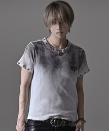『RUDOL/ルドル』グラデーション汚し加工サーマルフェザープリントTシャツ
