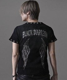 『RUDOL/ルドル』グラデーション汚し加工サーマルフェザープリントTシャツ