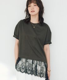 RIVE DROITE | 【1枚で旬顔トップス】ヘムレースカットソー(Tシャツ/カットソー)