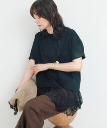 RIVE DROITE | 予約【1枚で旬顔トップス】ヘムレースカットソー(Tシャツ/カットソー)