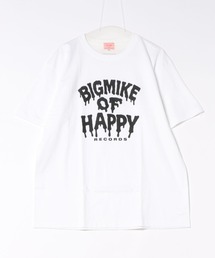 BIG MIKE ビッグマイク/ ピザ ロゴ HAPPY グラフィック プリントTシャツ 半袖 クルーネック // 102628400