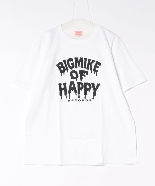 BIG MIKE（ビッグマイク）の「BIG MIKE ビッグマイク/ ピザ ロゴ HAPPY グラフィック プリントTシャツ 半袖 クルーネック // 102628400（Tシャツ/カットソー・メンズ・ブルー系その他/ブラック/ホワイト・MEDIUM/X-LARGE/LARGE）」の2枚目の写真