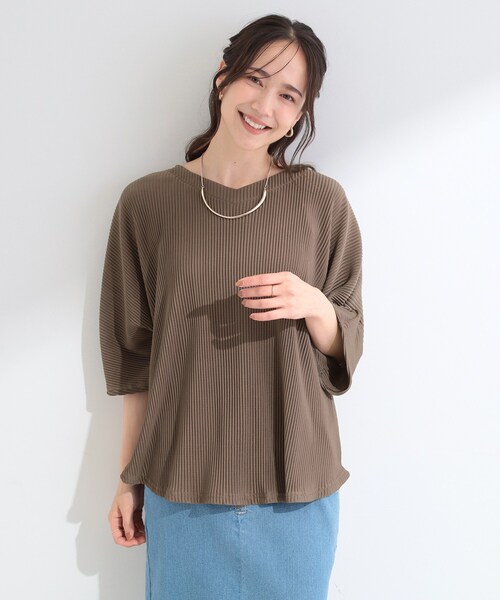 SHOO・LA・RUE（シューラルー）の「【2点セット/S-LL/体型カバー】縦プリーツですっきり見え ドルマンゆるセットアップ（セットアップ・レディース・ブラック/ブラウン系その他・01/03/02）」の14枚目の写真