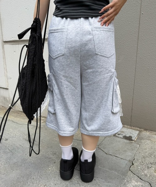 continuer de NICE CLAUP(コンティニューデナイスクラップ)の「リボンカーゴハーフ裏毛PT(その他パンツ・レディース・ブラック/トップグレー/ピンク・FREE)」の6枚目の写真