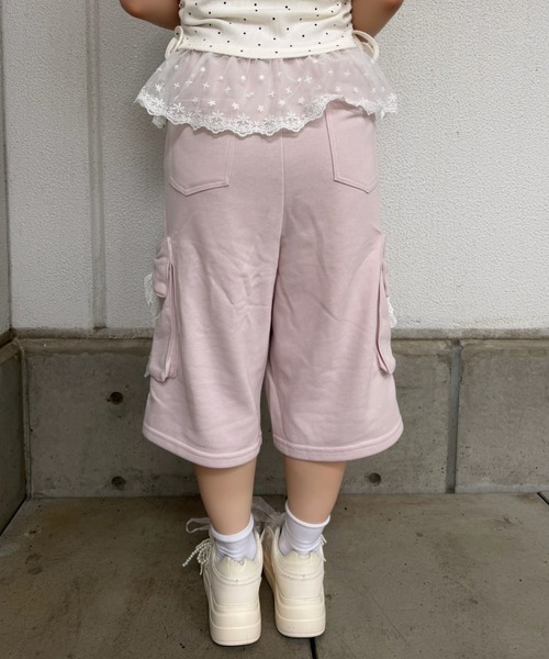 continuer de NICE CLAUP(コンティニューデナイスクラップ)の「リボンカーゴハーフ裏毛PT(その他パンツ・レディース・ブラック/トップグレー/ピンク・FREE)」の17枚目の写真