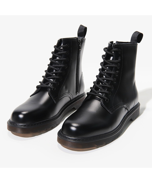 SLOWSTEP(スローステップ)の「SP2509 マリンステップジッパーワーカーブーツ リアルレザー ブラック(ブーツ・メンズ・ブラック・25cm/26cm/27cm/28cm)」の1枚目の写真