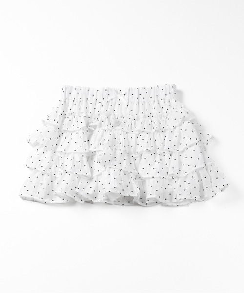 me+em select(ミームセレクト)の「【 インパン裏地付 】ドットリボンフリルミニスカート / dot ribbon frill mini skirt※※(スカート・レディース・ホワイト/ブラック・FREE)」の3枚目の写真