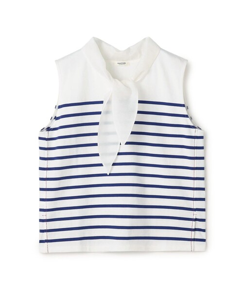 MACPHEE(マカフィー)の「パネルボーダー ノースリーブプルオーバー(Tシャツ/カットソー・レディース・ブルー系その他・S)」の1枚目の写真