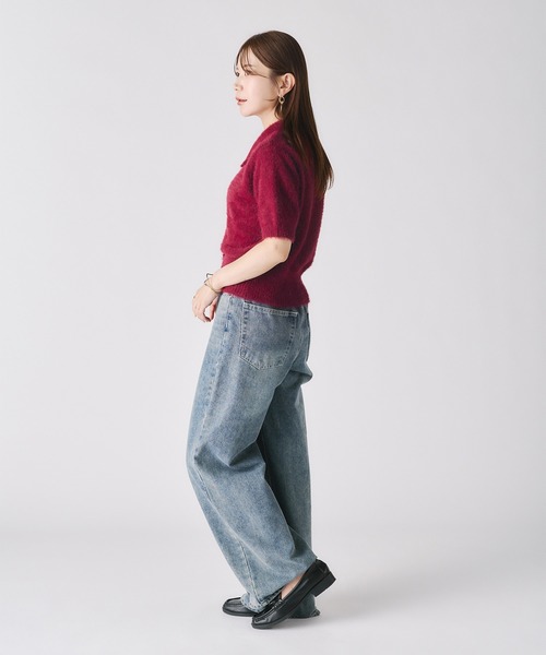 Riberry(リベリー)の「シャギーニットポロカーディガン(ニット/セーター・レディース・チャコールグレー/ワイン/ブラウン/アイボリー・FREE)」の18枚目の写真