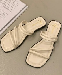ナローストラップ フラットサンダル