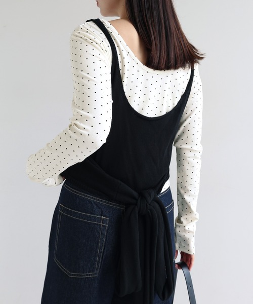 andme(アンドミー)の「ドット2way長袖トップス(Tシャツ/カットソー・レディース・ブラック/オフホワイト/グレー・M)」の20枚目の写真