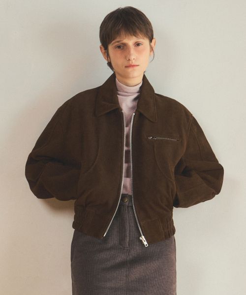 OURNOSTALGIA(アワー ノスタルジア)の「real goat leather suede blouson jacket_Camel(ブルゾン・レディース・キャメル・FREE)」の3枚目の写真