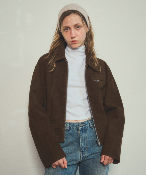 OURNOSTALGIA(アワー ノスタルジア)の「real goat leather suede blouson jacket_Camel(ブルゾン・レディース・キャメル・FREE)」の4枚目の写真