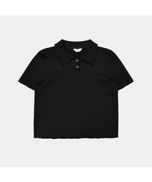 ウェーブカラー1ボタンTシャツ (JXTS260421)