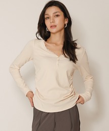 レース ヘンリー ネック フライスカットソー トップス KINO THE KEI