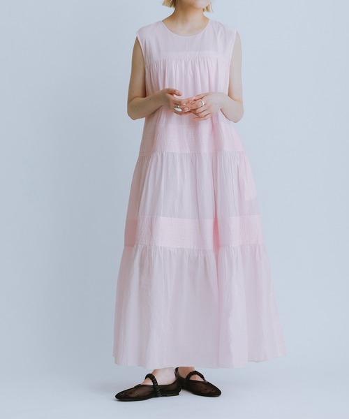 ADAM ET ROPE'(アダムエロペ)の「【AAYUSHI for ADAM ET ROPE'】別注Cotton voile long dress(ワンピース・レディース・ブルー/ブラック/ピンク・FREE)」の5枚目の写真
