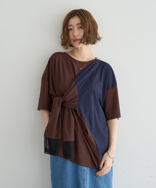 Editt by YECCA VECCA(エディットバイイェッカヴェッカ)の「マルチwayプルオーバー(Tシャツ/カットソー・レディース・ブラック/ブラウン/グレー・FREE)」の3枚目の写真