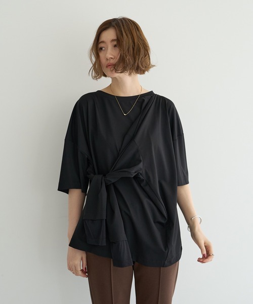 Editt by YECCA VECCA(エディットバイイェッカヴェッカ)の「マルチwayプルオーバー(Tシャツ/カットソー・レディース・ブラック/ブラウン/グレー・FREE)」の1枚目の写真