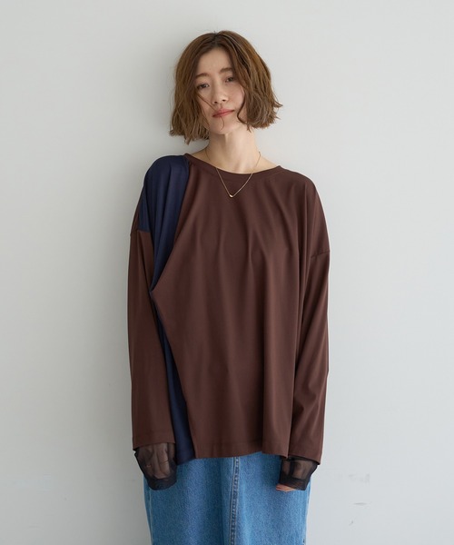 Editt by YECCA VECCA(エディットバイイェッカヴェッカ)の「マルチwayプルオーバー(Tシャツ/カットソー・レディース・ブラック/ブラウン/グレー・FREE)」の12枚目の写真