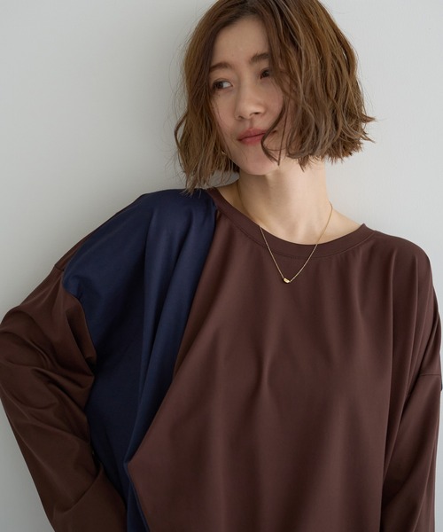 Editt by YECCA VECCA(エディットバイイェッカヴェッカ)の「マルチwayプルオーバー(Tシャツ/カットソー・レディース・ブラック/ブラウン/グレー・FREE)」の16枚目の写真