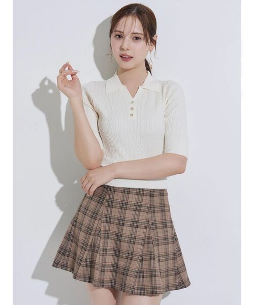MERCURYDUO(マーキュリーデュオ)の「ケーブルスキッパーニット(ニット/セーター・レディース・ライトグレー/オフホワイト/ネイビー・FREE)」の13枚目の写真