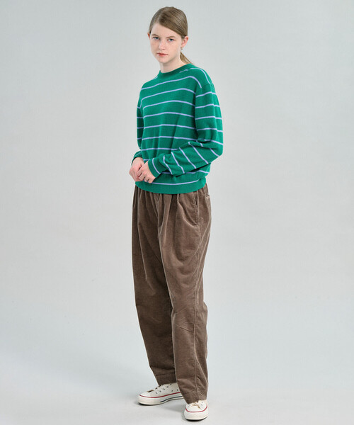 DANTON(ダントン)の「DANTON | コーデュロイ イージーストレートパンツ WOMEN(その他パンツ・レディース・ブラウン/アイボリー・38)」の4枚目の写真