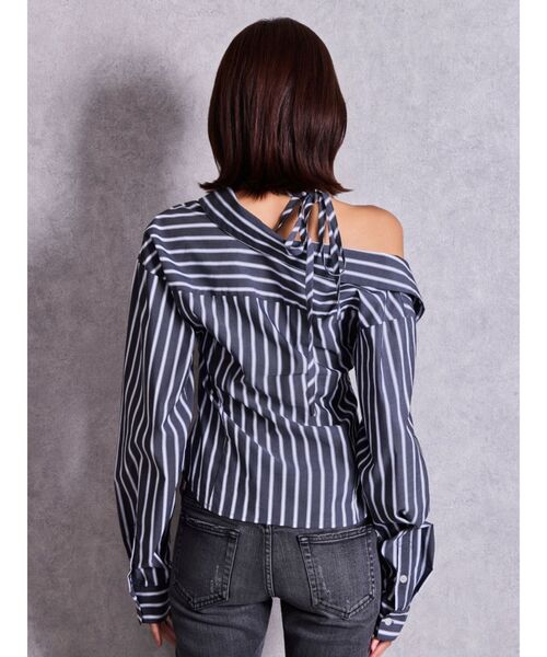 GYDA(ジェイダ)の「asymmetry chokerシャツ(シャツ/ブラウス・レディース・オフホワイト/その他1・FREE)」の5枚目の写真