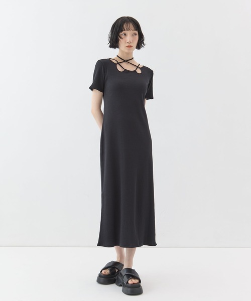 MURRAL(ミューラル)の「【MURRAL/ミューラル】Ivy halfsleeve dress/アイビーハーフスリーブドレス(ドレス・レディース・ブラック・1)」の9枚目の写真