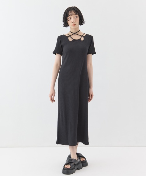 MURRAL(ミューラル)の「【MURRAL/ミューラル】Ivy halfsleeve dress/アイビーハーフスリーブドレス(ドレス・レディース・ブラック・1)」の7枚目の写真
