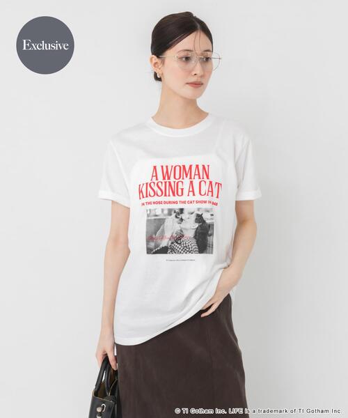 GOOD ROCK SPEED(グッドロックスピード)の「『別注』GOOD ROCK SPEED×URBAN RESEARCH CAT T-SHIRTS(Tシャツ/カットソー・レディース・ホワイト/ピンク・FREE)」の2枚目の写真