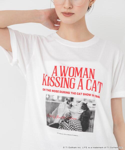 GOOD ROCK SPEED(グッドロックスピード)の「『別注』GOOD ROCK SPEED×URBAN RESEARCH CAT T-SHIRTS(Tシャツ/カットソー・レディース・ホワイト/ピンク・FREE)」の3枚目の写真