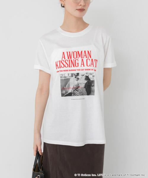GOOD ROCK SPEED(グッドロックスピード)の「『別注』GOOD ROCK SPEED×URBAN RESEARCH CAT T-SHIRTS(Tシャツ/カットソー・レディース・ホワイト/ピンク・FREE)」の4枚目の写真