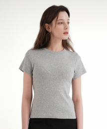 コットンベーシックハーフTシャツ(グレー)
