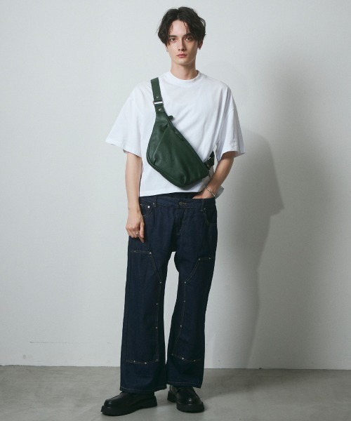 DAZE(デイズ)の「レイヤードデザイン ダブルニー デニムワイドパンツ(デニムパンツ・メンズ・ダークブルー・SMALL/MEDIUM/LARGE/X-LARGE)」の12枚目の写真