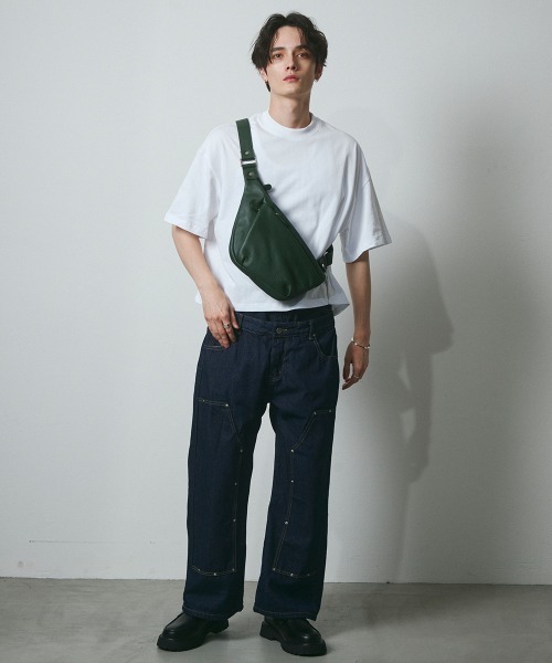 DAZE(デイズ)の「レイヤードデザイン ダブルニー デニムワイドパンツ(デニムパンツ・メンズ・ダークブルー・SMALL/MEDIUM/LARGE/X-LARGE)」の13枚目の写真