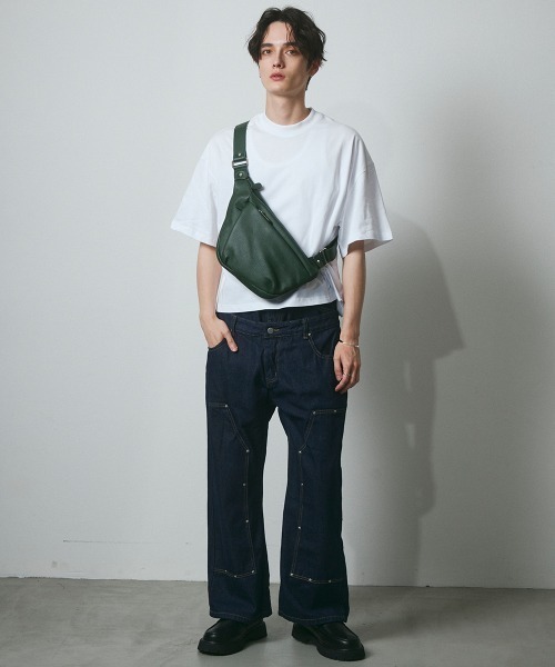 DAZE(デイズ)の「レイヤードデザイン ダブルニー デニムワイドパンツ(デニムパンツ・メンズ・ダークブルー・SMALL/MEDIUM/LARGE/X-LARGE)」の14枚目の写真