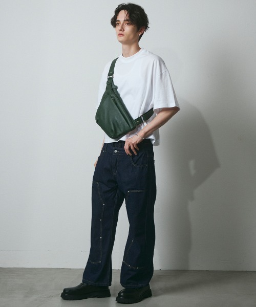 DAZE(デイズ)の「レイヤードデザイン ダブルニー デニムワイドパンツ(デニムパンツ・メンズ・ダークブルー・SMALL/MEDIUM/LARGE/X-LARGE)」の15枚目の写真