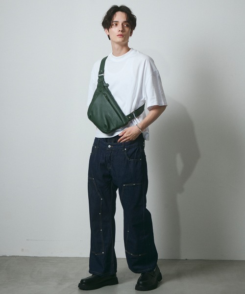 DAZE(デイズ)の「レイヤードデザイン ダブルニー デニムワイドパンツ(デニムパンツ・メンズ・ダークブルー・SMALL/MEDIUM/LARGE/X-LARGE)」の6枚目の写真