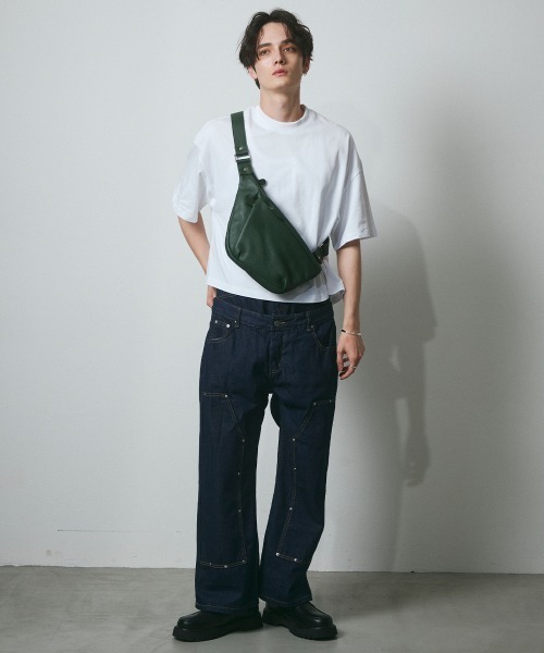 DAZE(デイズ)の「レイヤードデザイン ダブルニー デニムワイドパンツ(デニムパンツ・メンズ・ダークブルー・SMALL/MEDIUM/LARGE/X-LARGE)」の7枚目の写真