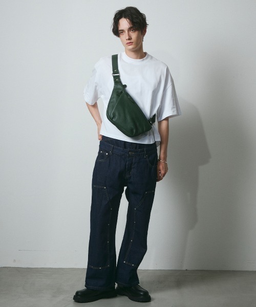 DAZE(デイズ)の「レイヤードデザイン ダブルニー デニムワイドパンツ(デニムパンツ・メンズ・ダークブルー・SMALL/MEDIUM/LARGE/X-LARGE)」の8枚目の写真