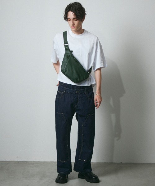 DAZE(デイズ)の「レイヤードデザイン ダブルニー デニムワイドパンツ(デニムパンツ・メンズ・ダークブルー・SMALL/MEDIUM/LARGE/X-LARGE)」の9枚目の写真