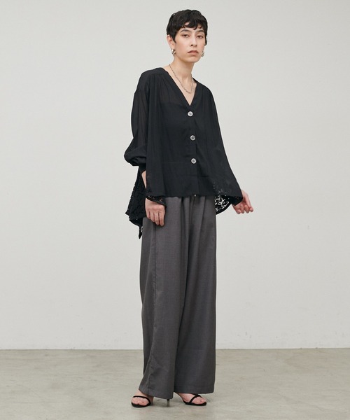 LARUTA（ラルータ）の「【LARUTA】［WEB限定］マイクロサキソニーリラックスパンツ（その他パンツ・レディース・ブラック/グレー・MEDIUM）」の19枚目の写真
