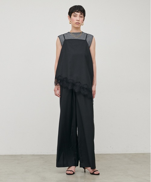LARUTA（ラルータ）の「【LARUTA】［WEB限定］マイクロサキソニーリラックスパンツ（その他パンツ・レディース・ブラック/グレー・MEDIUM）」の5枚目の写真