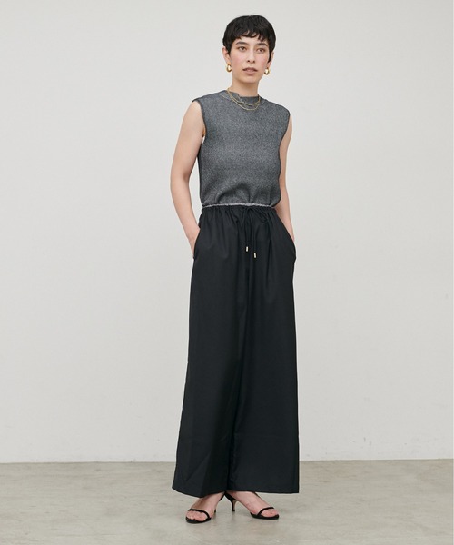 LARUTA（ラルータ）の「【LARUTA】［WEB限定］マイクロサキソニーリラックスパンツ（その他パンツ・レディース・ブラック/グレー・MEDIUM）」の8枚目の写真