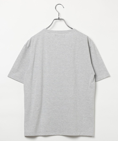 LAND MUSEUM(ランドミュージアム)の「LAND MUSEUM/ボーダーレイヤードヘンリーTシャツ(Tシャツ/カットソー・メンズ・ブラック/グレー・MEDIUM/LARGE)」の5枚目の写真